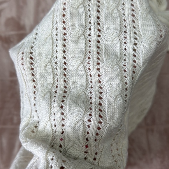 Wilfred Aritzia Cream Cable Knit Fall Sweater M - Picture 7 of 8